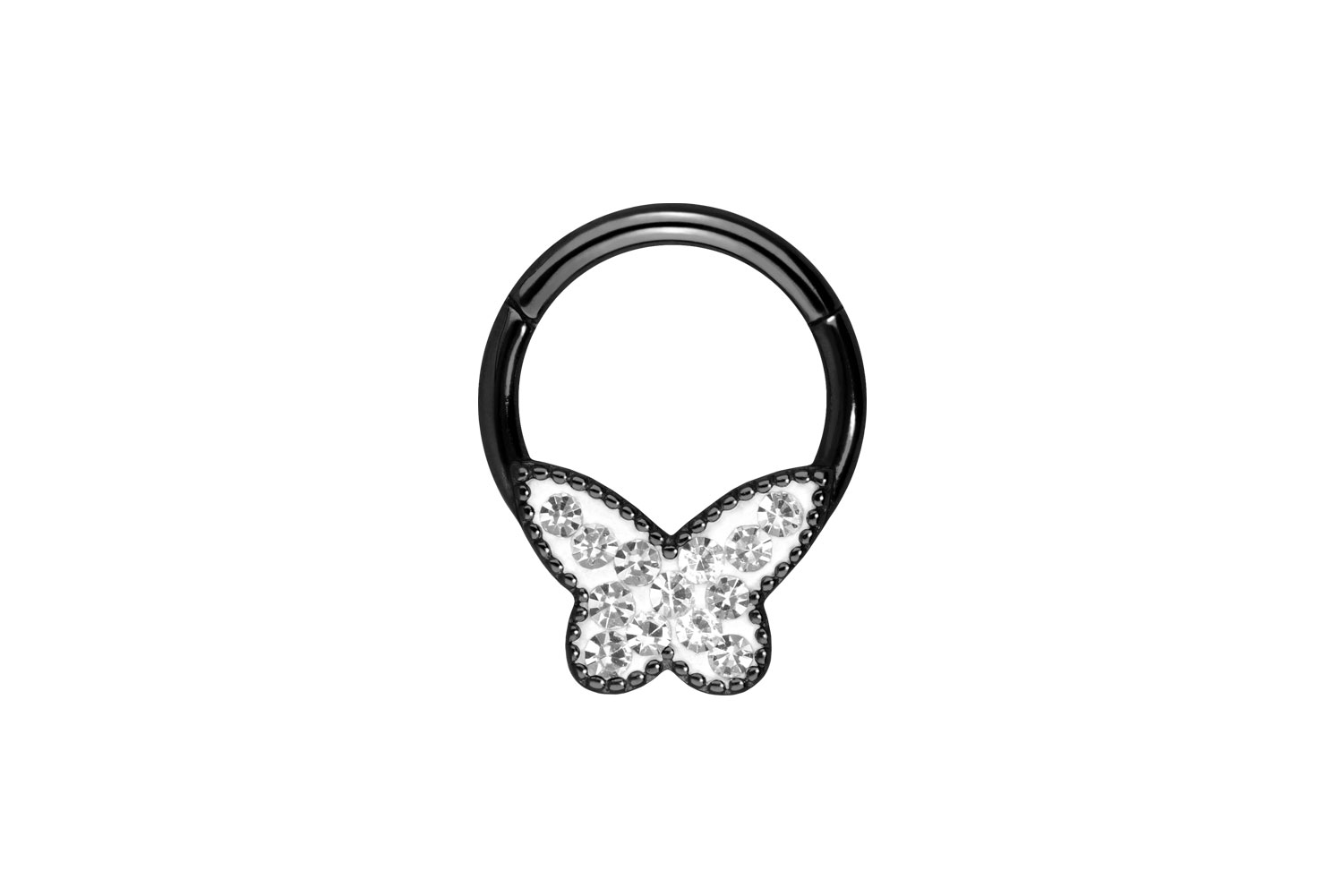 Chirurgenstahl Segmentring Clicker Piercing KRISTALLSCHMETTERLING